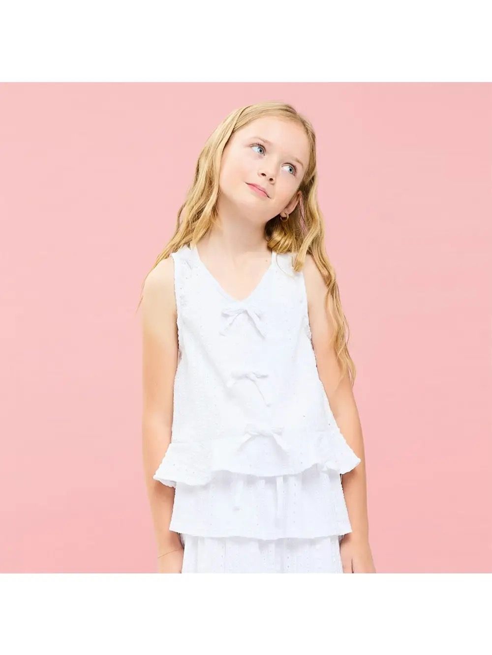 Good Girl Emb Eyelet Top-White