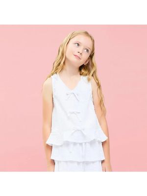 Good Girl Emb Eyelet Top-White
