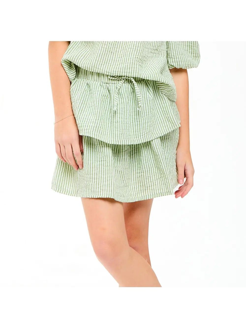 Stripe Gauze Skort
