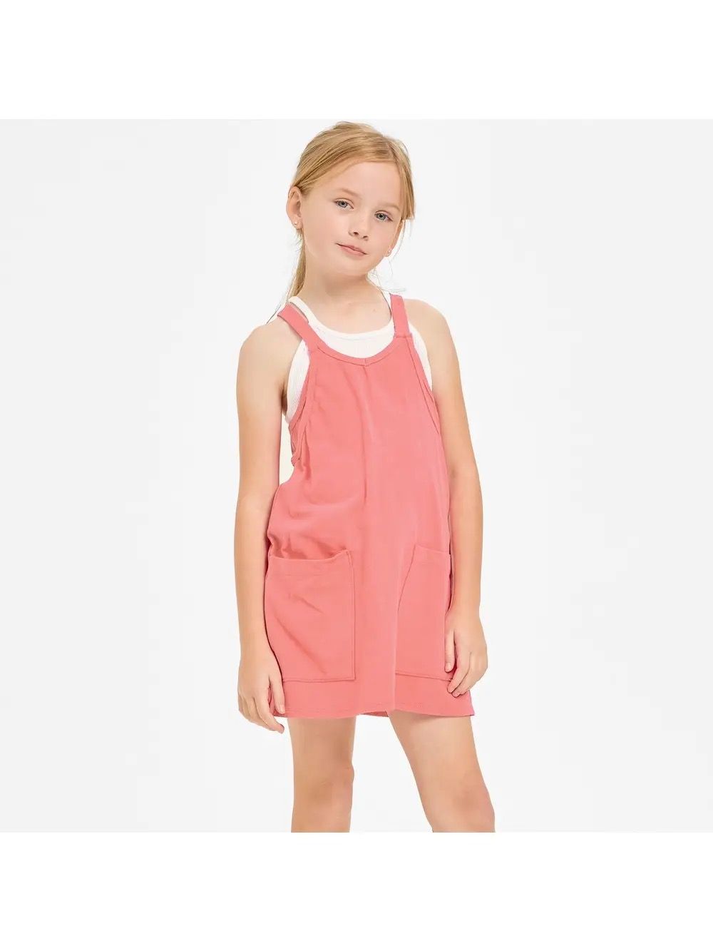GG Tank Dress w/ Bulit in Romper-Peach