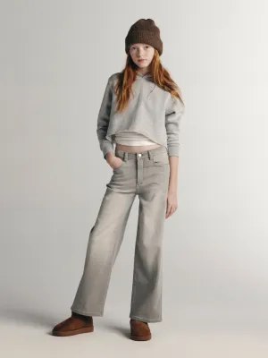 Lily Wide Leg Jeans-Washed Grey