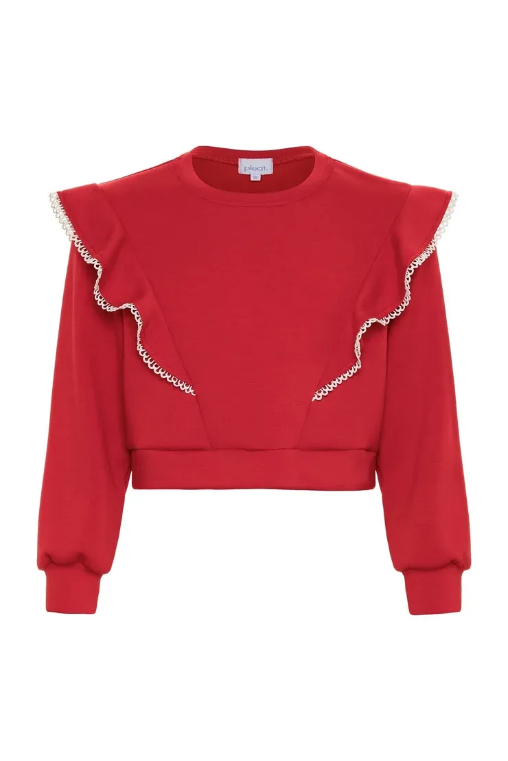 Livvy Sweatshirt-Red