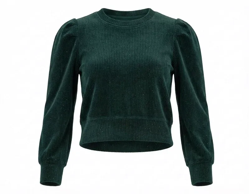 Peyton Velour Top-Green