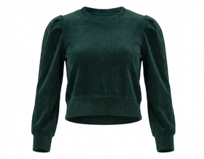 Peyton Velour Top-Green