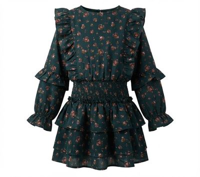 Charlie Dress-Evergreen Vintage Floral