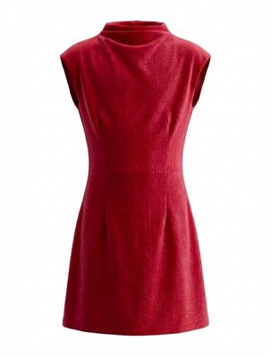 Jenny Velour Dress-Red
