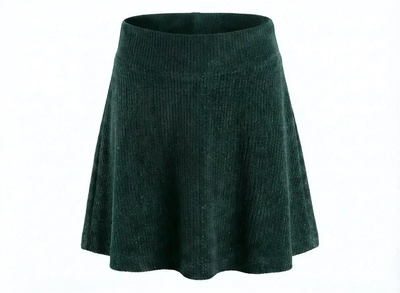 Libba Velour Skirt-Green