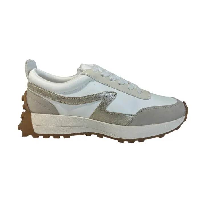 Mia Samyra White/Tan Tennis Shoe
