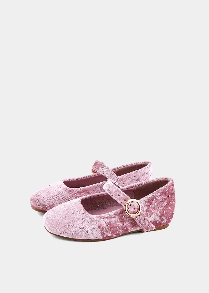 Annabelle Rose Velvet Flat