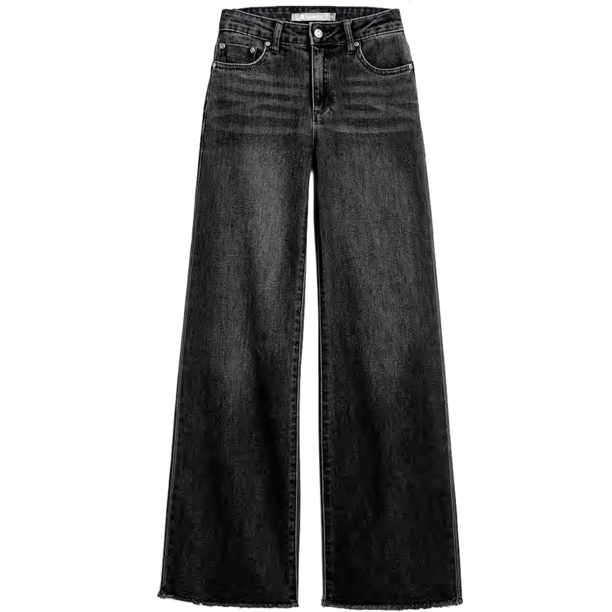 Tractr Black Wash Wide Leg Jeans