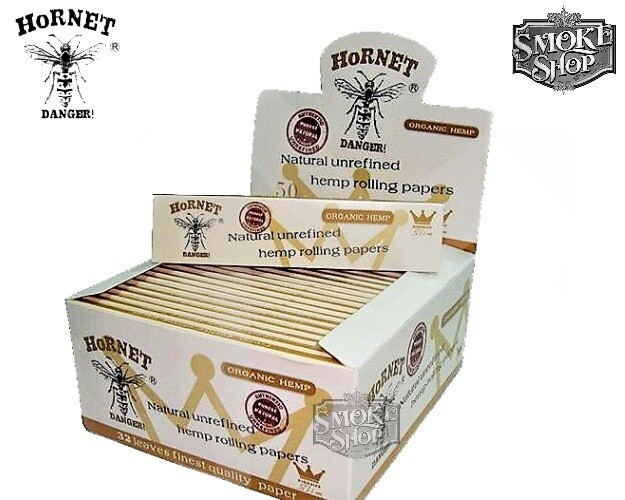 24 X Booklet Natural Unrefined ORGANIC Rolling paper 5M ROLLS WHITE HORNET Box 