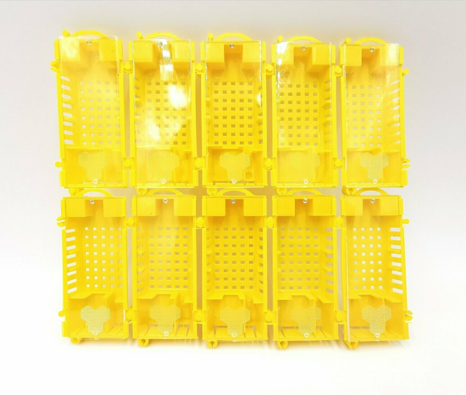 Königinnenversandkäfig 10er Set gelb, Kunststoff