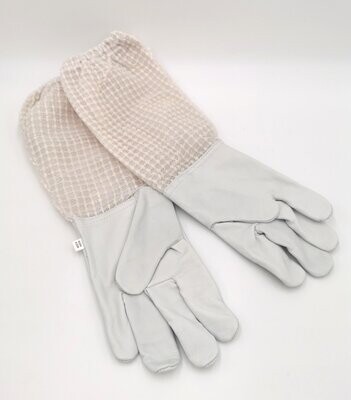 Imker Handschuhe 3-lagig mit Atmungsnetz weiss