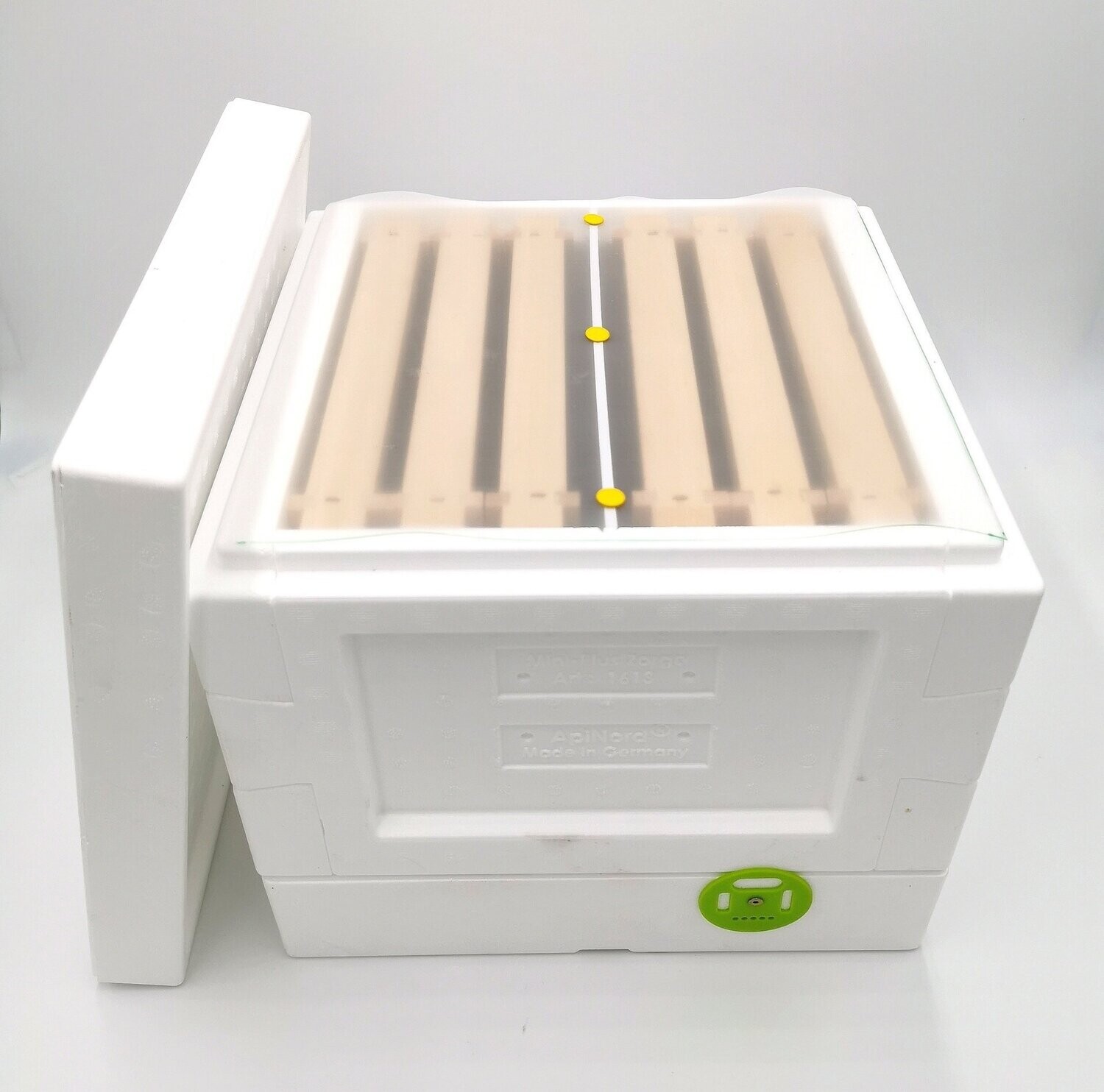 Mini Plus  2er Ablegerkasten, Königinnenzucht,Hartschaum mit Folie und 2x Drohnenabsperrgitter inkl Rähmchen