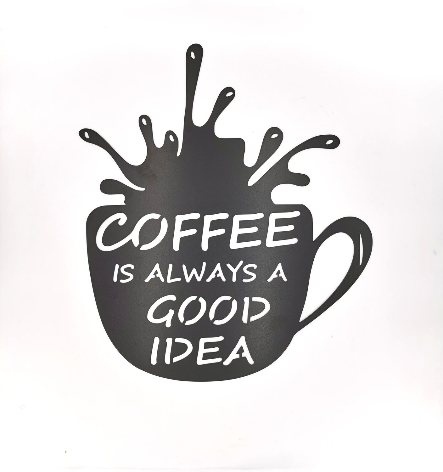 Wandbild Metall Kaffeetasse schwarz 48x57cm Wanddeko Loft Style