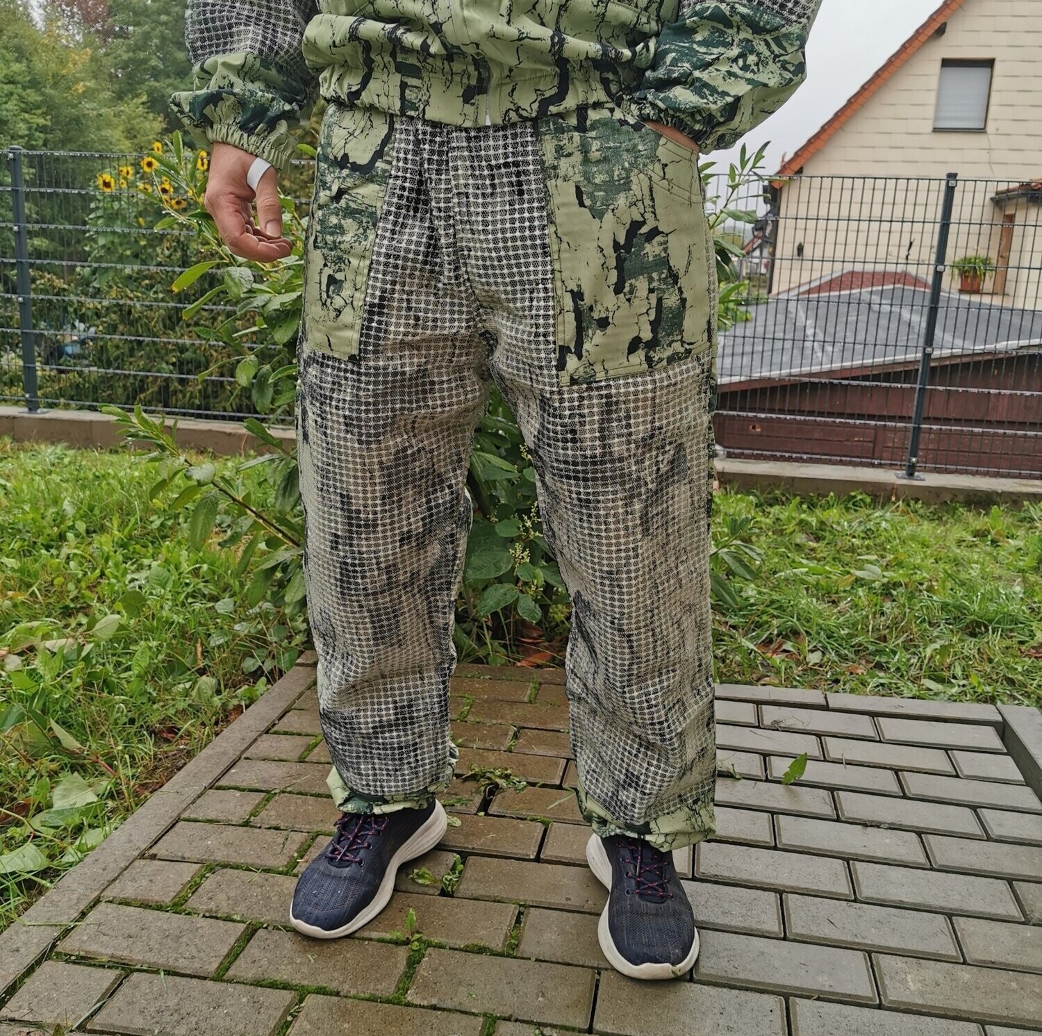 Imkerhose 3-lagig, mit Atmungsnetz Camo Grün