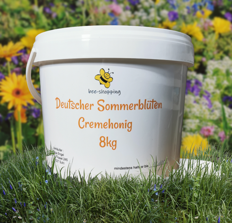 Honig 8kg Sommerblütenhonig mit Rapsanteil vom deutschen Imker Ernte 2024