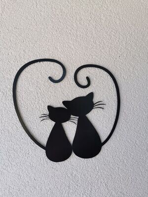 Wandbild Schriftzug 38cmx41 ''Katzen''Metallbild Wandbild Schriftzug 38cmx41 ''Katzen''Metallbild