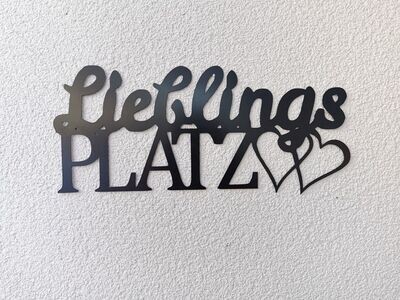Wandbild Schriftzug 52cmx22 ''Lieblingsplatz''Metallbild