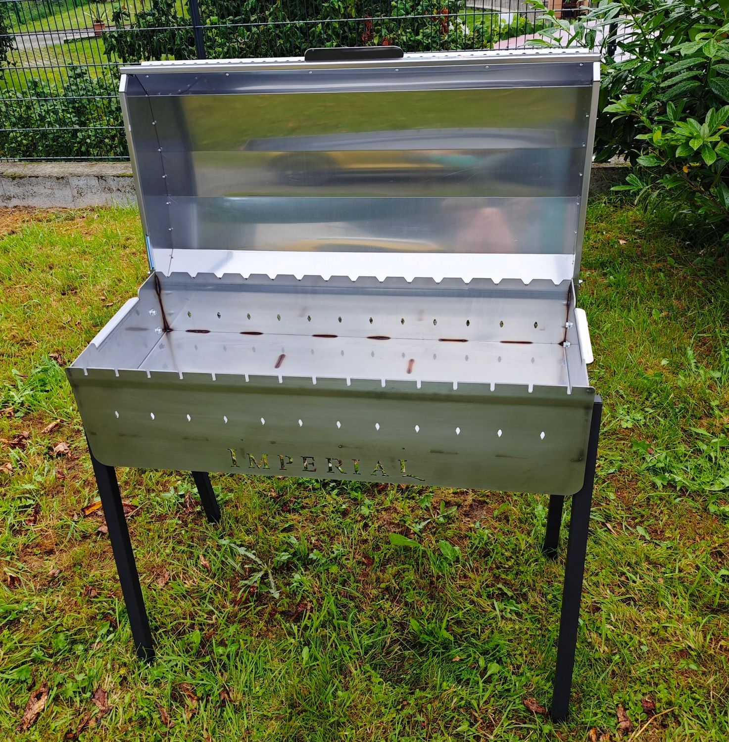 IMPERIAL Edelstahl Grill Mangal 40x90cm , Grill auf Spießen ,Kochen im Topf und Pfane, Grill auf Rost, Variante: Mangal ohne Zubehör
