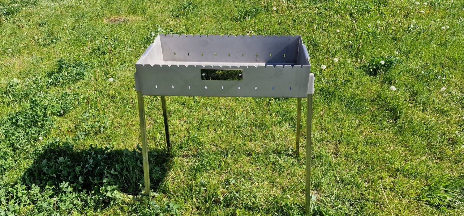 Edelstahl Grill Mangal, Grill auf Spießen ,Kochen im Topf und Pfane, Grill auf Rost, Variante: Mangal ohne Aufsätze