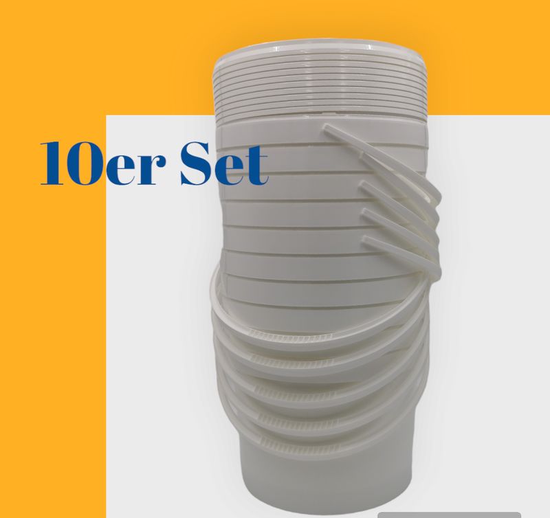10er Set Kunststoff Eimer mit Deckel 8,6l