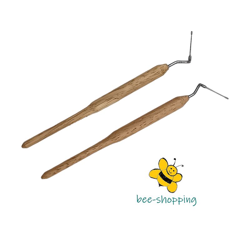 Umlarvlöffel 2er Set mit Holzgriff