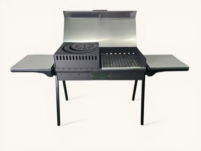 FORGEWERK Grill Mangal,3mm Stahl, 30x70cm, Grill auf Spießen ,Kochen im Topf und Pfane, Grill auf Rost