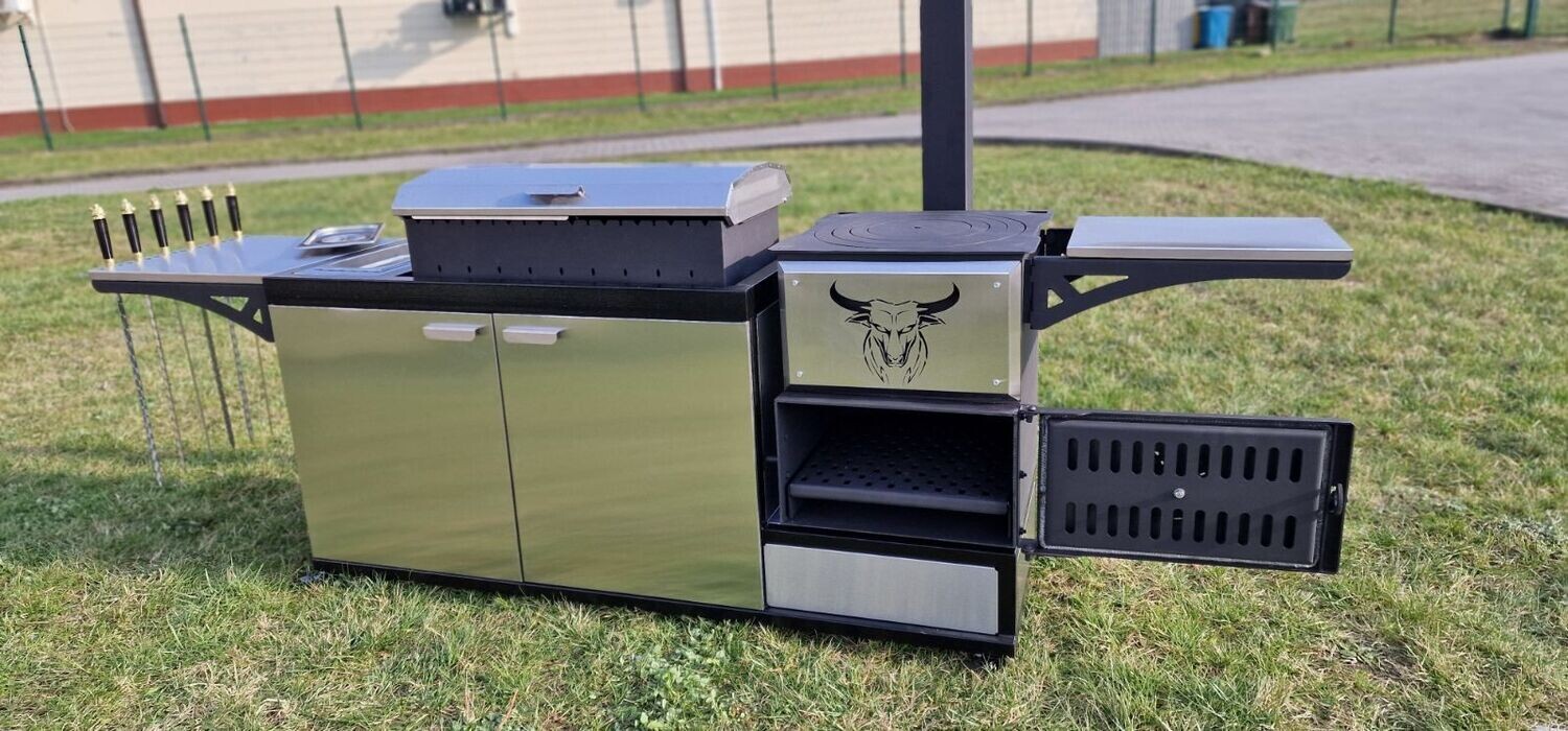 Outdoorküche Holzkohlegrill Kohlegrill  Grill Kesselofen Utschag Holzofen Schaschlik Mangal Massiv
