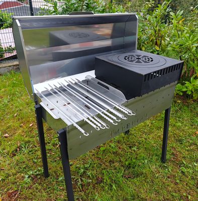 IMPERIAL Edelstahl 3mm Grill Mangal 40x90cm , Grill auf Spießen ,Kochen im Topf und Pfane, Grill auf Rost IMPERIAL Edelstahl 3mm Grill Mangal 40x90cm , Grill auf Spießen ,Kochen im Topf und Pfane, Grill auf Rost