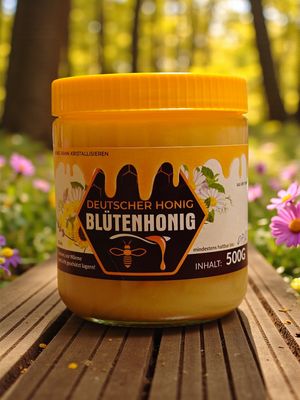 Honig 500g Sommerblütenhonig mit Rapsanteil vom deutschen Imker Ernte 2025