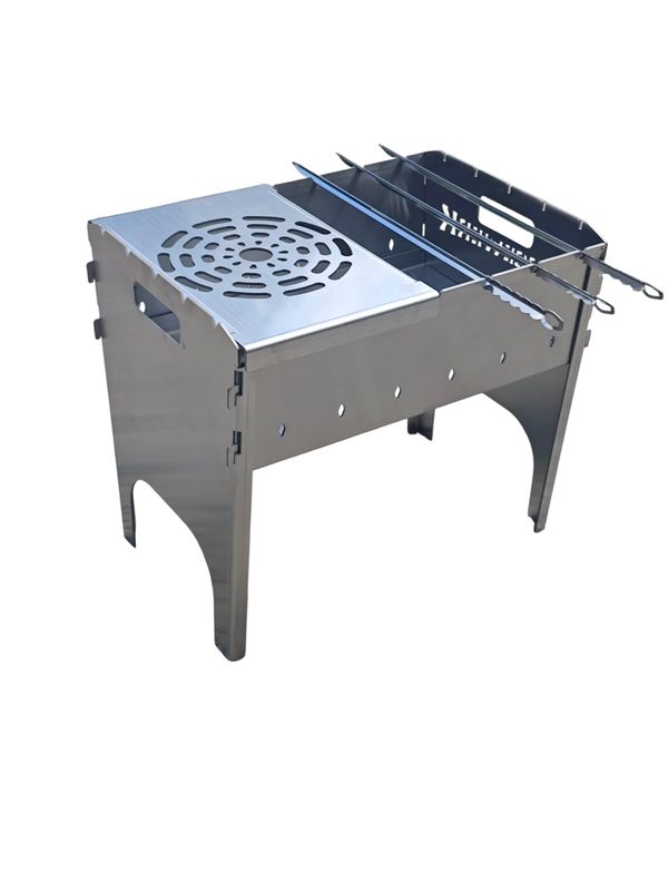 FORGEWERK Camping Grill Mangal Stecksystem 3mm Edelstahl
