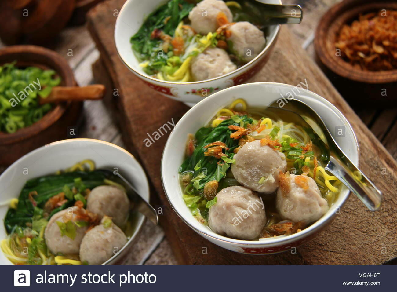 Indonesian Bakso Noodle Soup