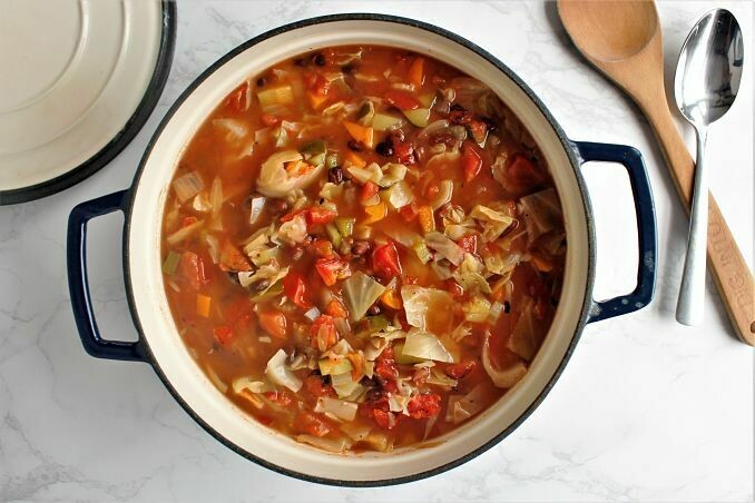 Sunset Cliffs Skinny Cabbage Soup