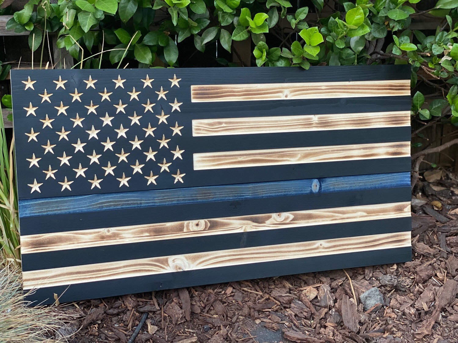 Custom American Flag - Add Personalized Graphics!, Finishing: Burnt Effect, Color Scheme: Black and White