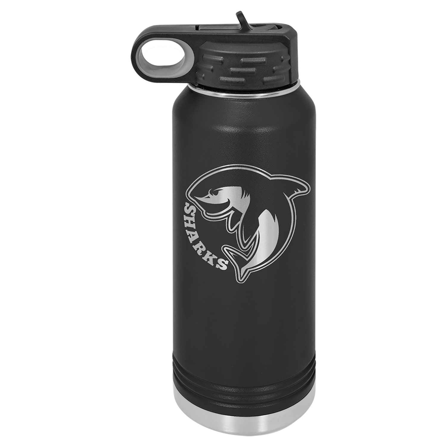 Sports Team Special! - Custom Engraved 32oz. Water Bottles, Color: Black