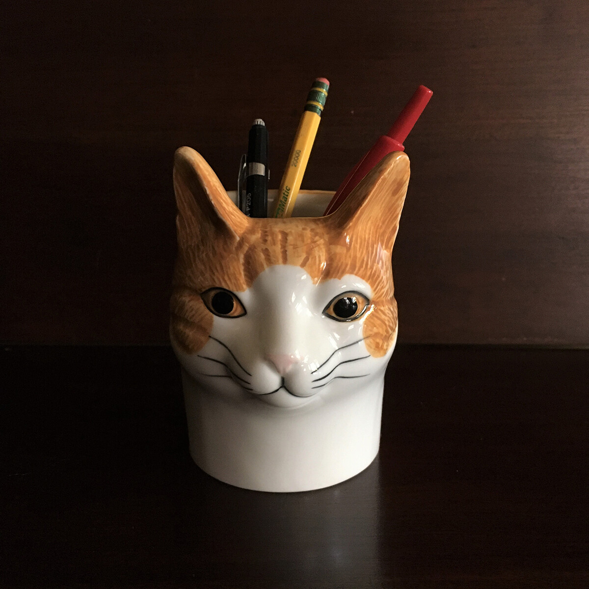 Orange Tabby Cat Pencil Pot