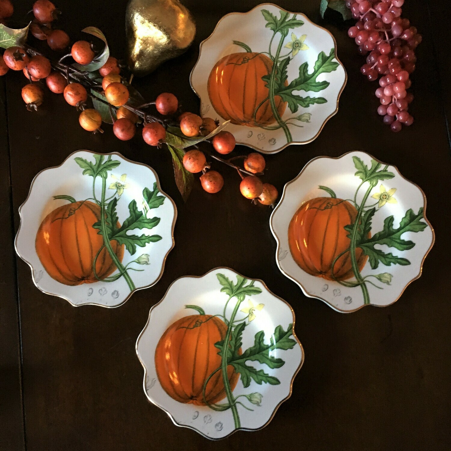 Archival Pumpkin Salad/Appetizer Plates