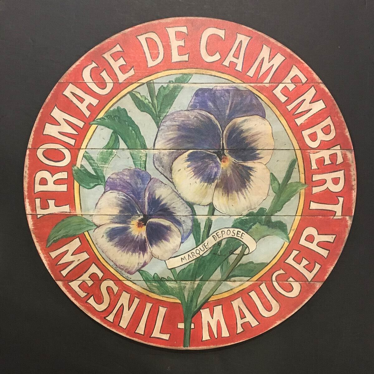 French Purple Pansies Wall Plaque