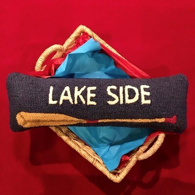 Lake House Hooked Wool Pillow