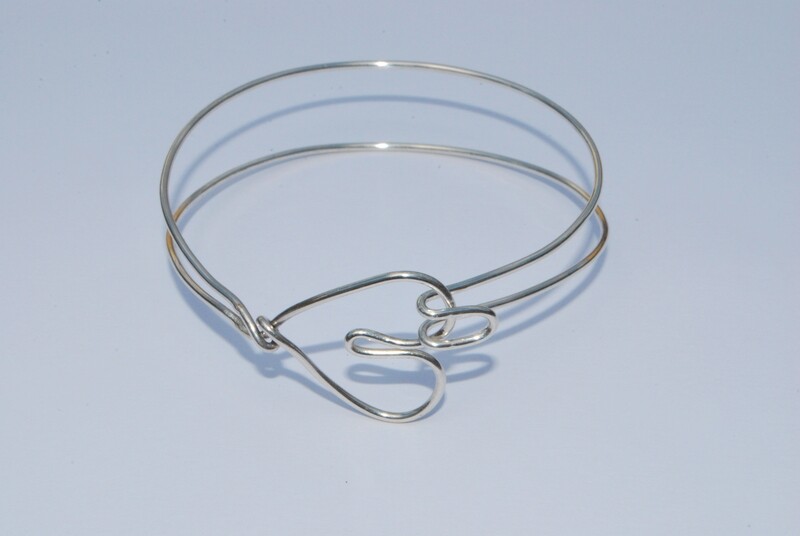 Sterling Silver Heart Bangle