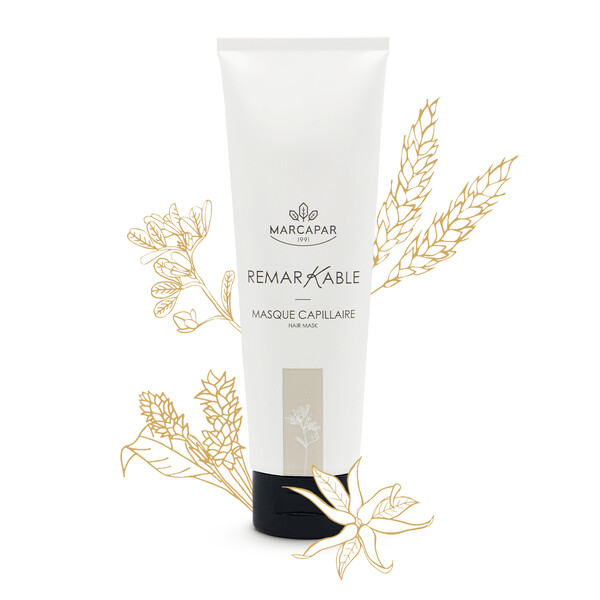 Le Masque REMARKABLE est un soin du cuir chevelu et des cheveux. Il s’appuie sur les propriétés des huiles végétales (argan, carthame et sésame) qui apportent douceur, brillance et vitalité.200ML Le Masque REMARKABLE est un soin du cuir chevelu et des cheveux. Il s’appuie sur les propriétés des huiles végétales (argan, carthame et sésame) qui apportent douceur, brillance et vitalité.200ML