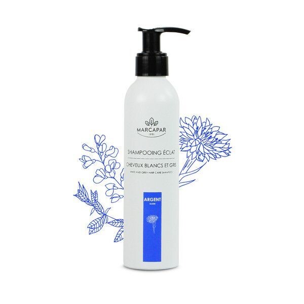 shampooing argent à partir de FLEUR DE BLEUET La décoction de bleuet, reconnue pour neutraliser les reflets dorés, est associée à un colorant violet pour déjaunir les cheveux clairs shampooing argent à partir de FLEUR DE BLEUET La décoction de bleuet, reconnue pour neutraliser les reflets dorés, est associée à un colorant violet pour déjaunir les cheveux clairs