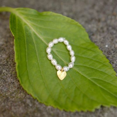 Ring Süsswasserperle &quot;Herz&quot;