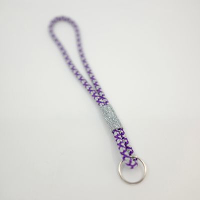 Schlüsselanhänger kurz violett/weiss