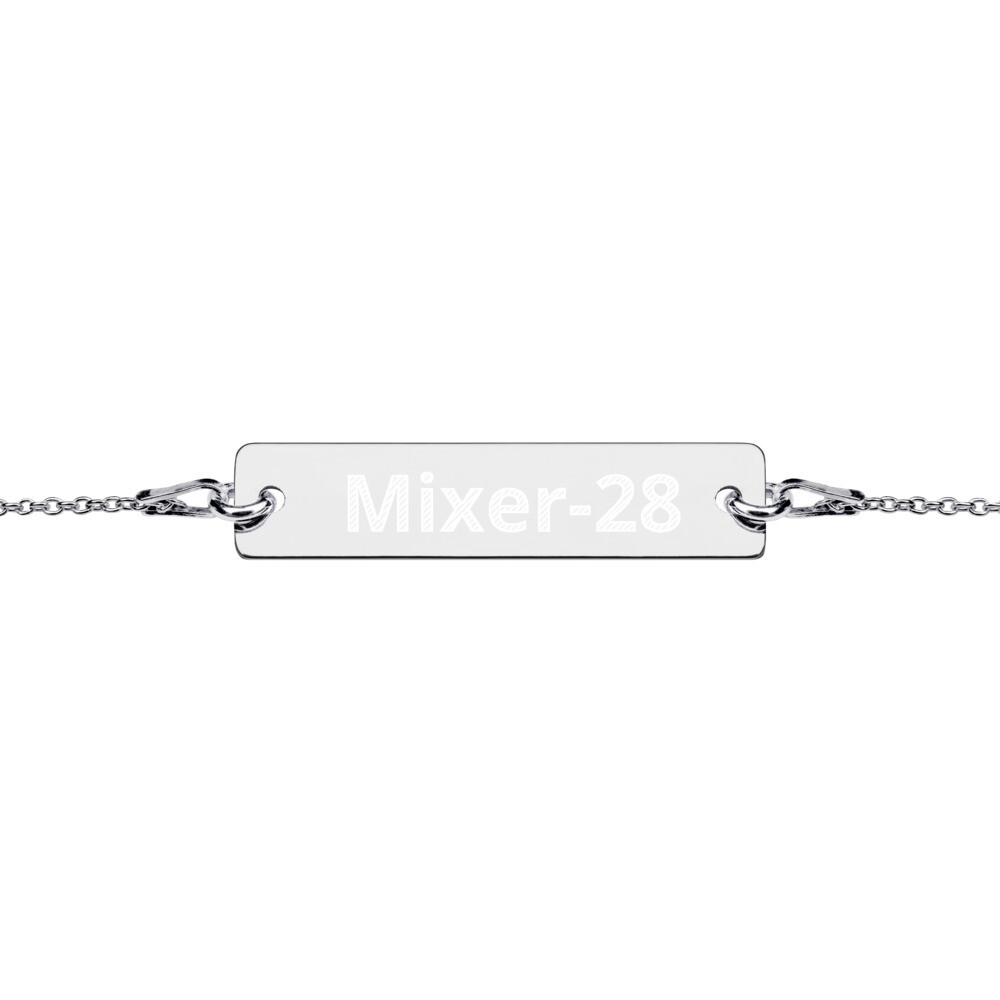 Engraved Silver Bar Chain Bracelet Engraved Silver Bar Chain Bracelet