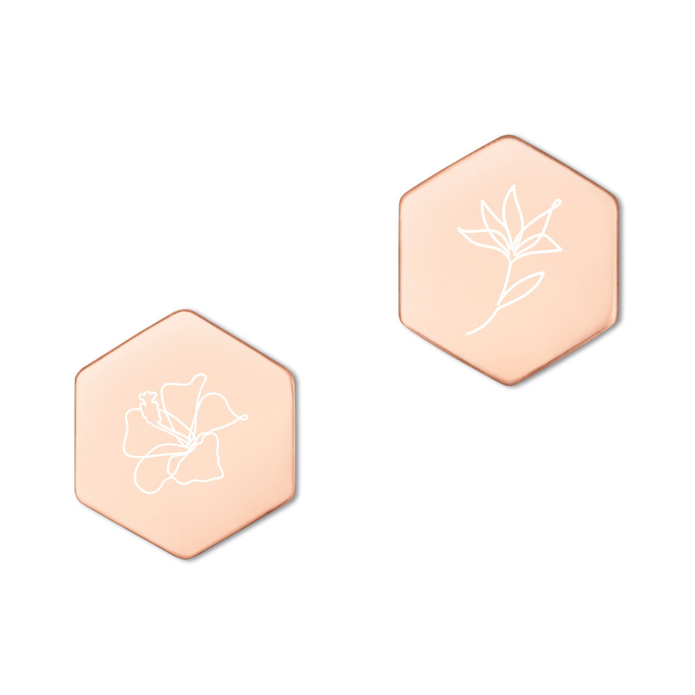 Sterling Silver Hexagon Stud Earrings Sterling Silver Hexagon Stud Earrings