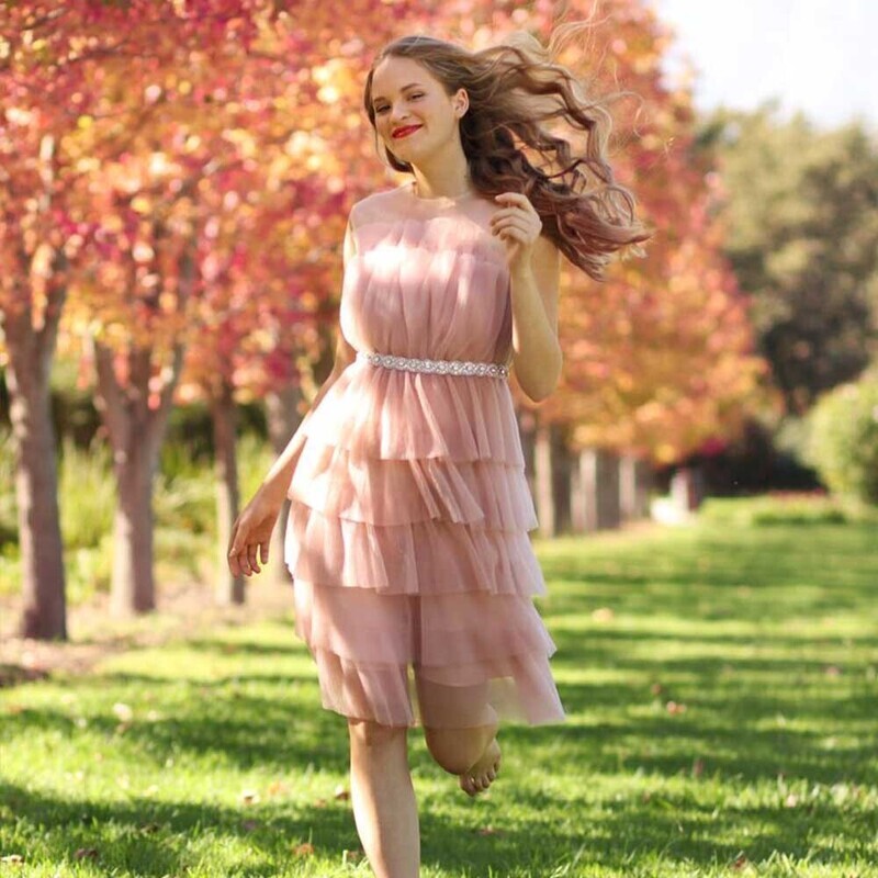 Blush Tiered Wave Dress