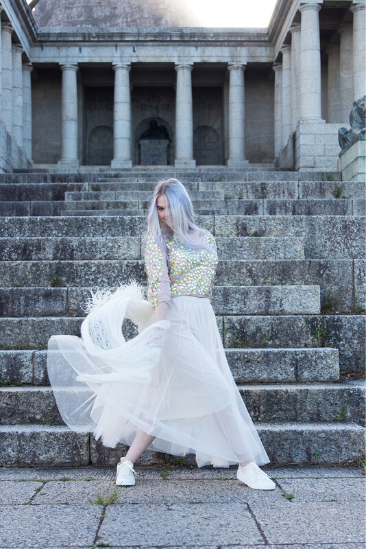 Mohair And Feather Cape