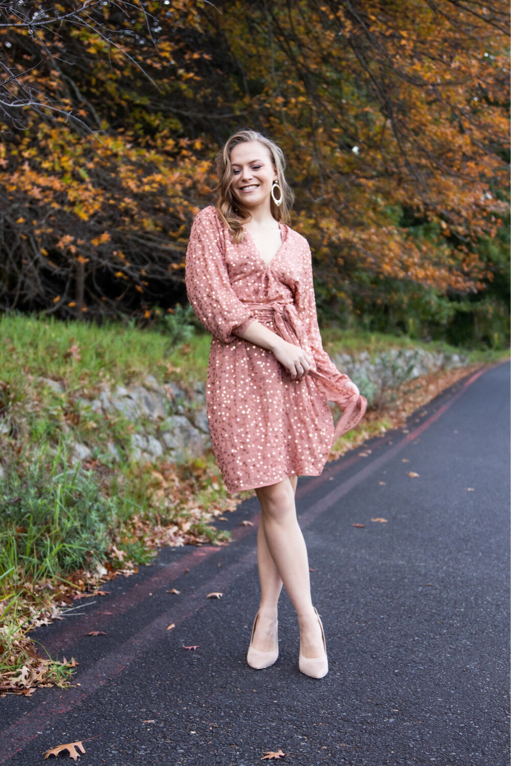 Nude Bronze Sequin Knotted Dress